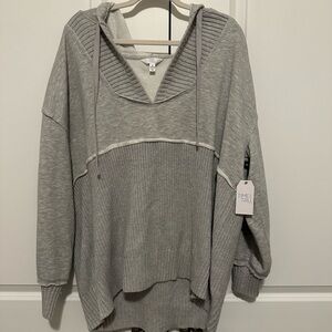 Time and Tru Light Gray Hooded Sweater